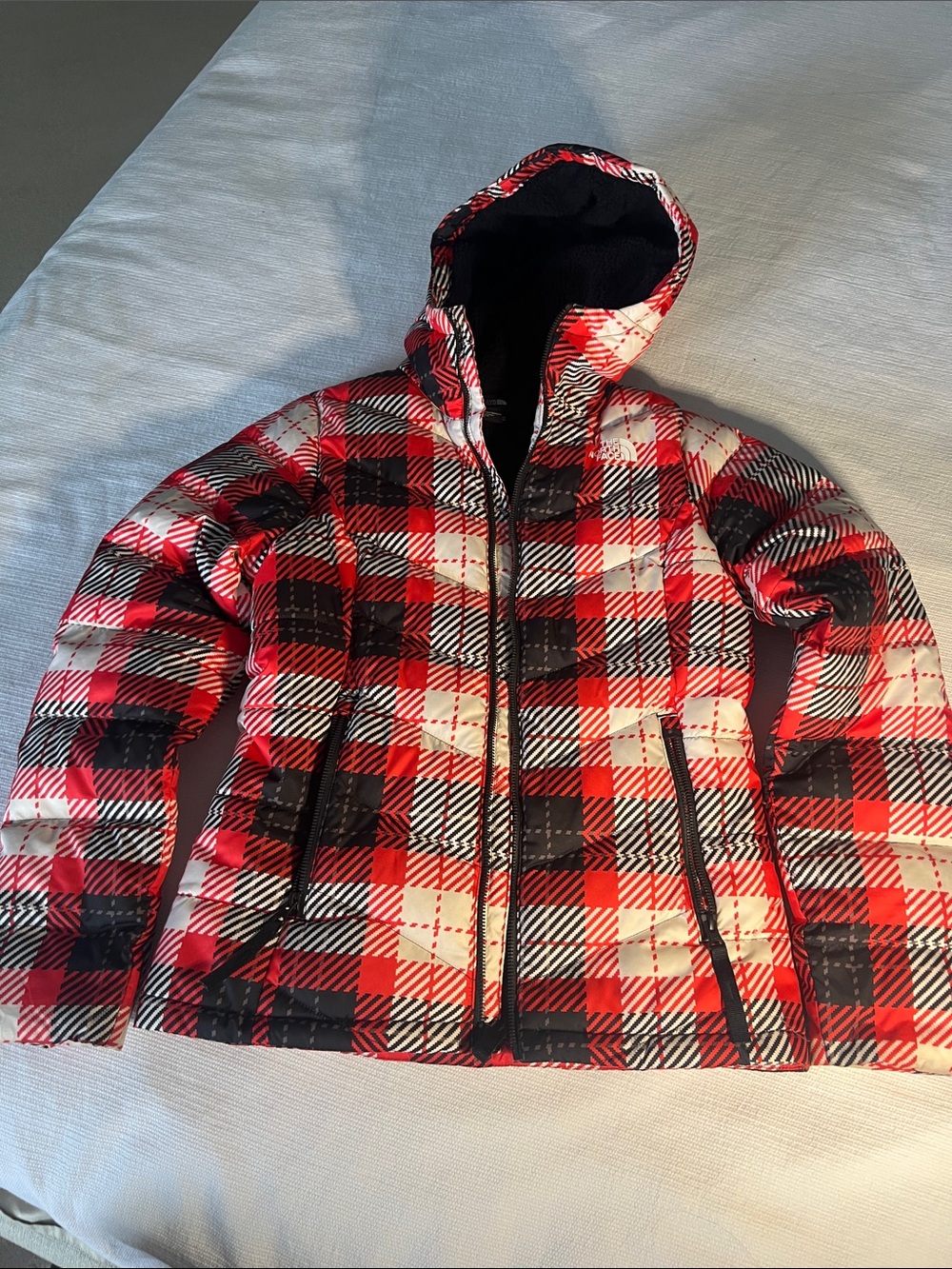 The North Face Red Black White Plaid Insulated Jacket